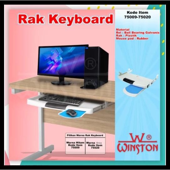 Jual Rak Tray Rel Laci Tempat Tatakan Keyboard + Mouse Meja Komputer ...