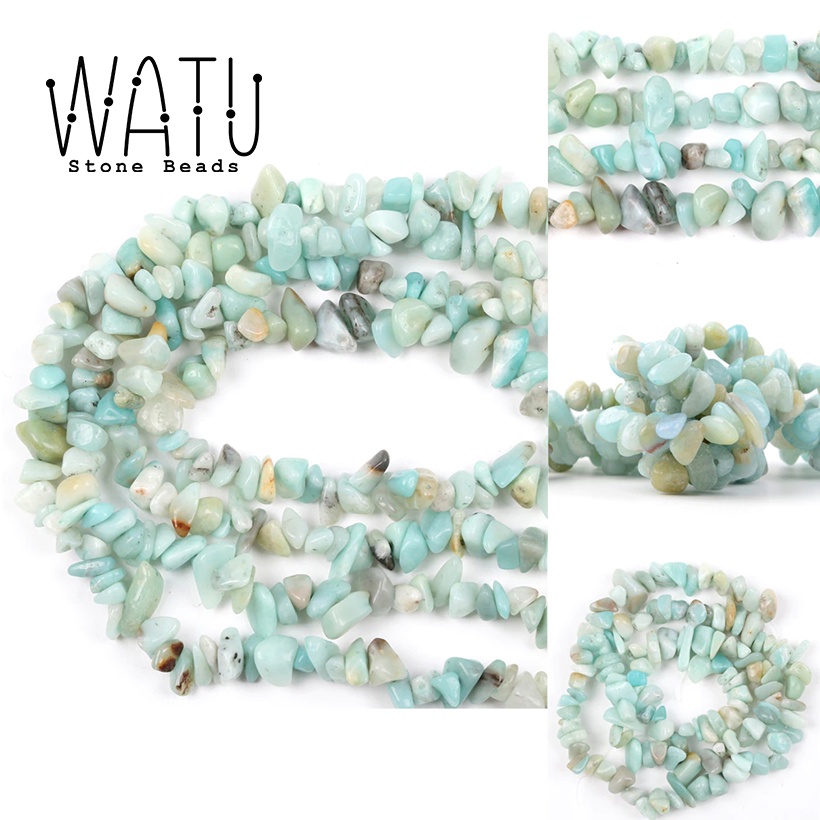 Batu Amazonite Kerikil Double String Panjang 80cm