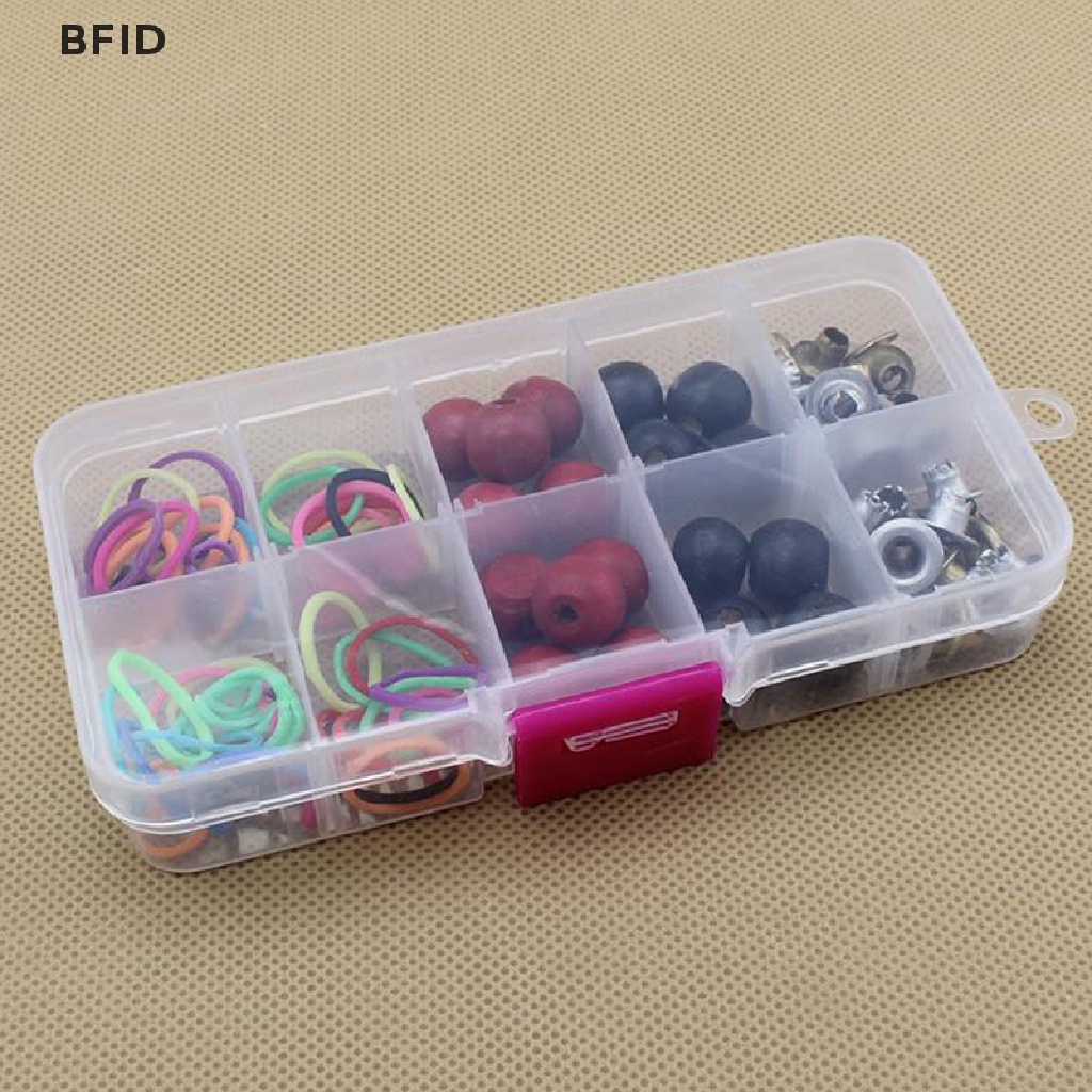 [BFID] 10kisi Kotak Penyimpanan Plastik Transparan Dapat Disesuaikan Untuk Kotak Alat Perhiasan Komponen Kecil Manik Pil Organizer Nail Art Tip Case [ID]