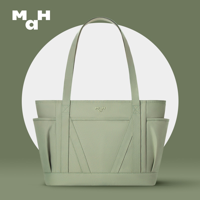 MAH Young Green Cactus Original Designed Tas Tote Bag Wanita Kerja Casual Bag