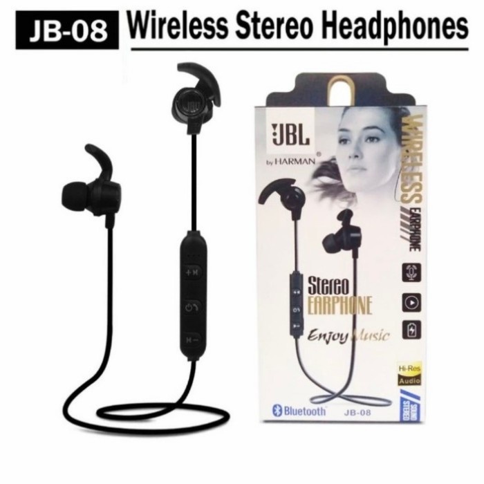 headset bluetooth handfree/headset/earphone bluetooth JBL JB-08 stereo pure bass(M1K7) Earphone blue