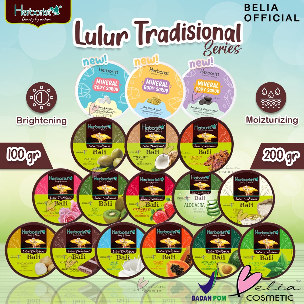 ❤ BELIA ❤ HERBORIST Lulur Traditional Bali | 100g | 200g | Scrub Tubuh | Herborist Lulur | BPOM