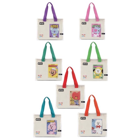 TOTE BAG INDOMARET X BT21 ORIGNAL | MERCHANDISE BT21 | BTS ARMY BT21 | TOTE BAG BOTOL BT21