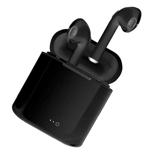 Mini Earphone Airpods Bluetooth 4.2 with Charging Case - i7S TWS - Black