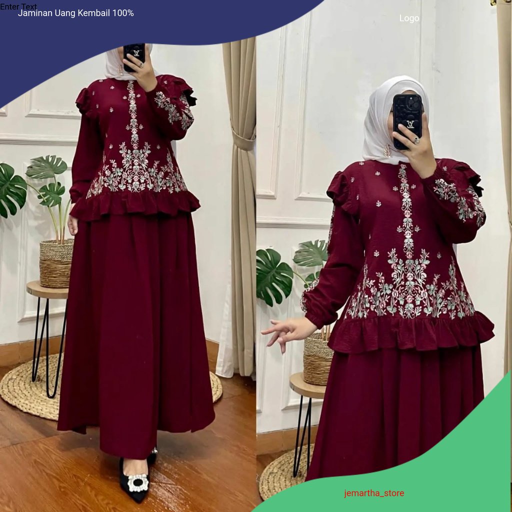 ANNA SET ROK Setelan Wanita Rok Tunik One Set Terbaru 2023 / Baju Wanita Muslim