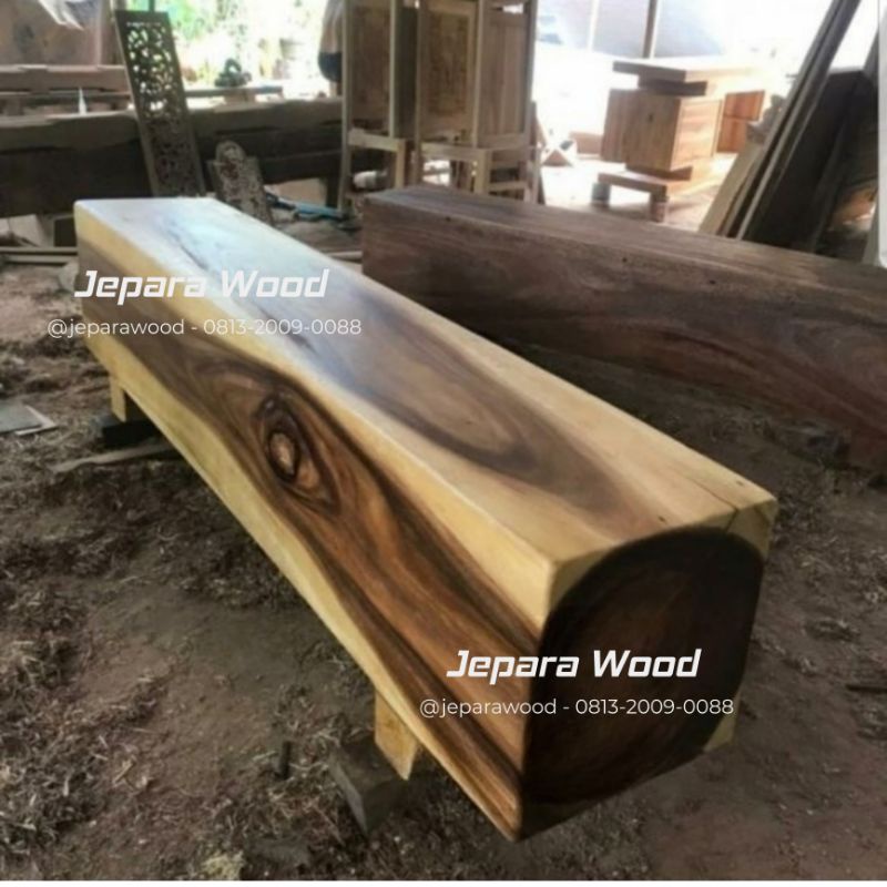 bangku balok trembesi utuh