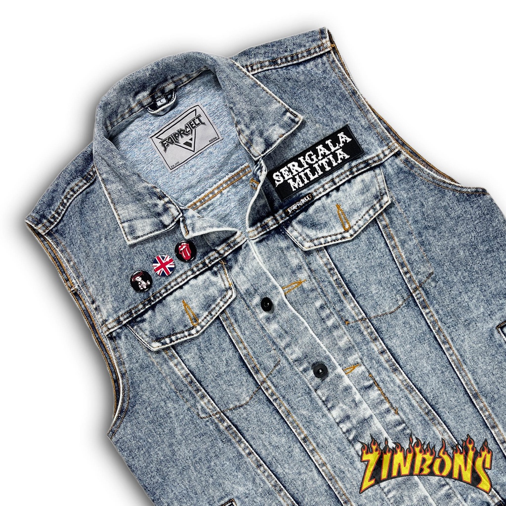 ROMPI JEANS ROMPI DENIM ROMPI MUSIK ROMPI TEMPELAN PATCH BORDIR