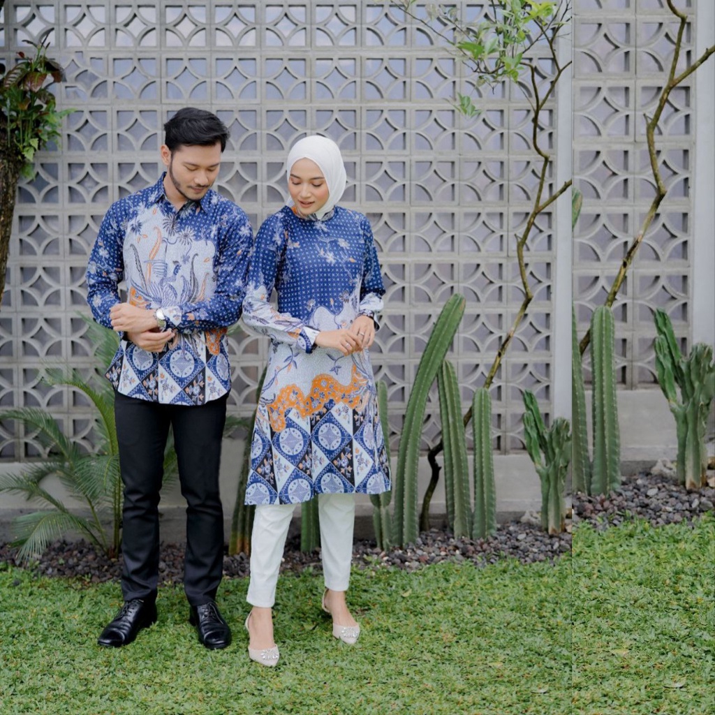 Tunik Big Size - Ukuran M L XL XXL 3L 4L 5L 10L -  Atasan Tunik Batik Jumbo - Baju Kantor Elif Tunik