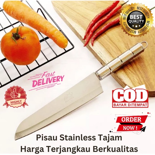 [BISA COD] PROMO Pisau Stainless Tajam Harga Terjangkau Berkualitas Pisau Stainless Garis Pisau Dapur Pisau Kupas Pisau Tajam Pemotong Sayur Murah