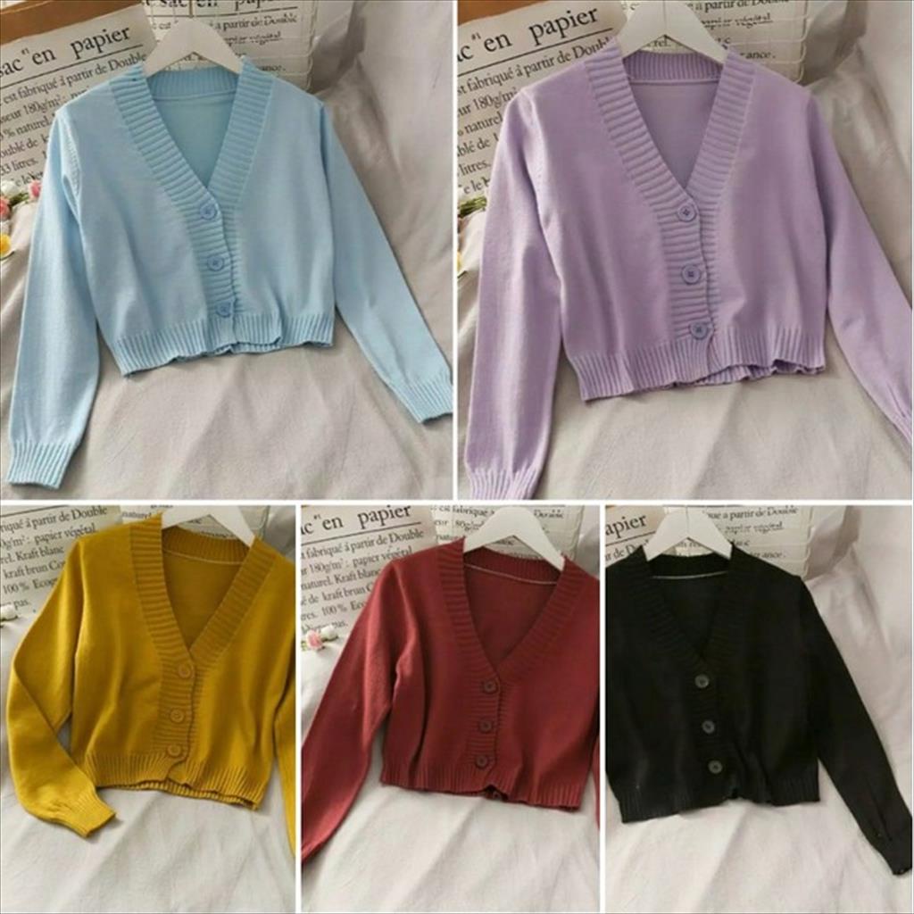 LS 856 - Bolero Cardigan liam  Oversize Rajut Crop Kancing Kardigan Rajut Best Seller