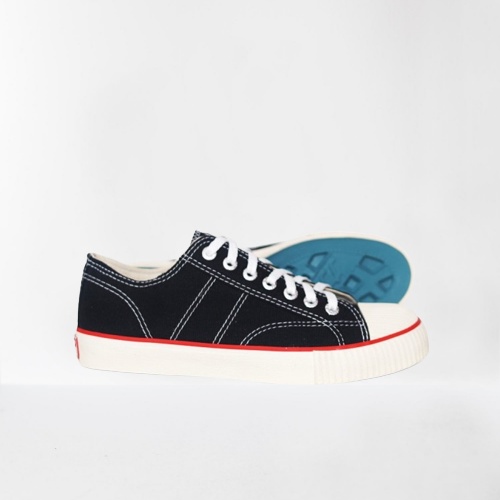 Sepatu Warrior Classic Black White LC - Sepatu Sekolah Warrior Pendek Hitam Putih