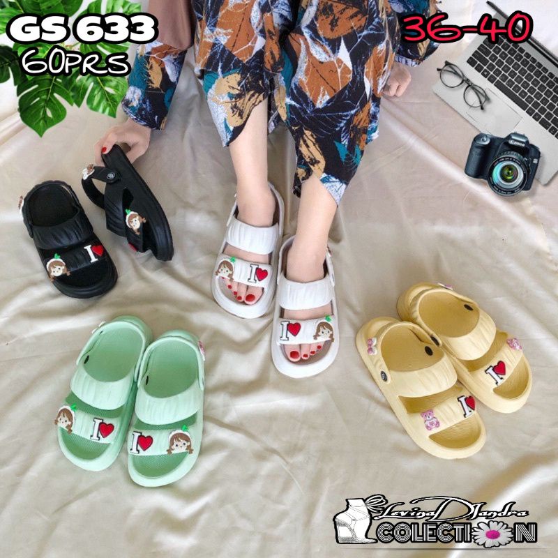 SANDAL SELOP KARET WANITA KEKINIAN EVA JIBBITZ TALI GS633(36-40)