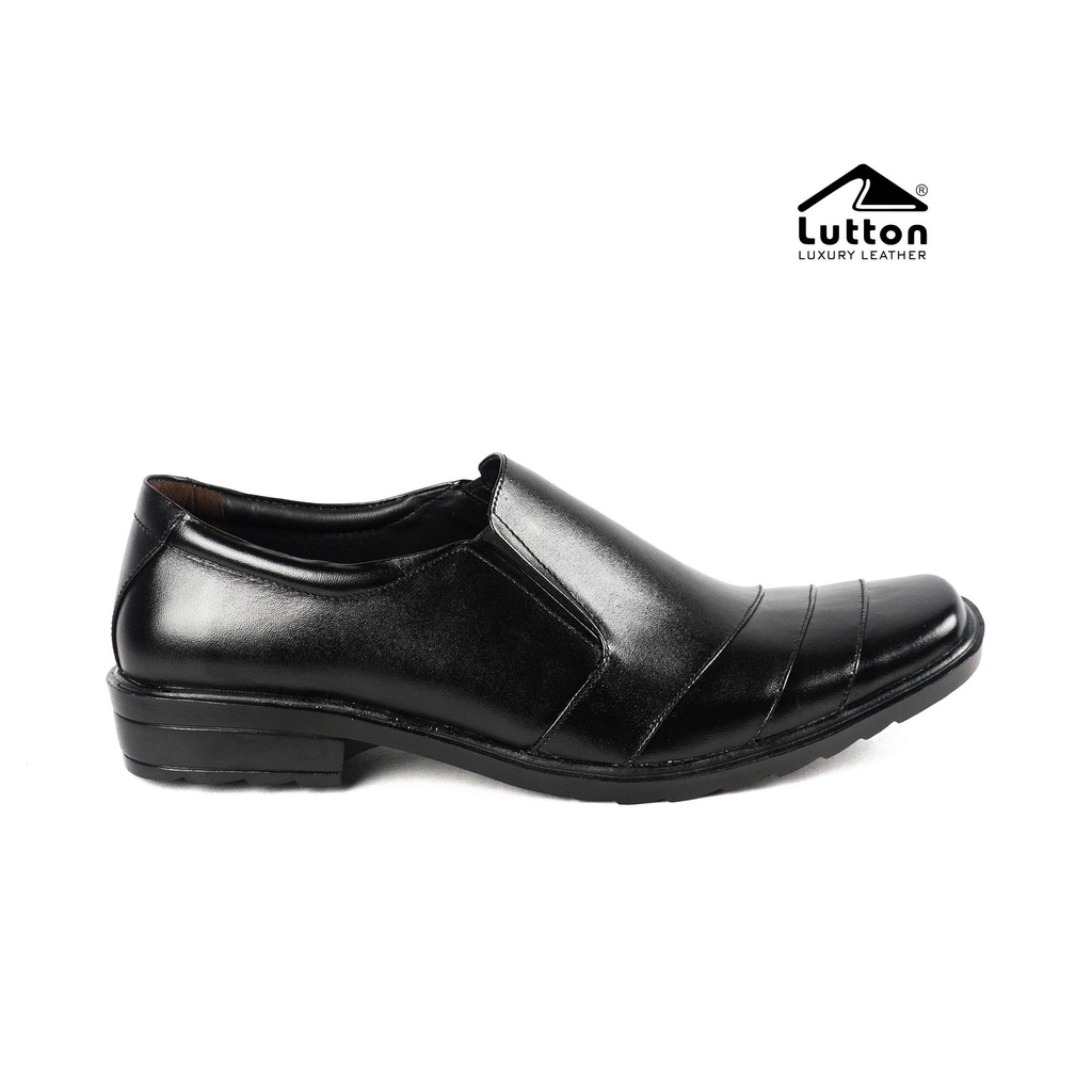 Sepatu Pantofel Pria Kulit Sapi Asli 100% -  Sepatu Pantofel Hitam Pria Formal Kantor- Ready Size Jumbo 44 45 - pantofel 2016 finis