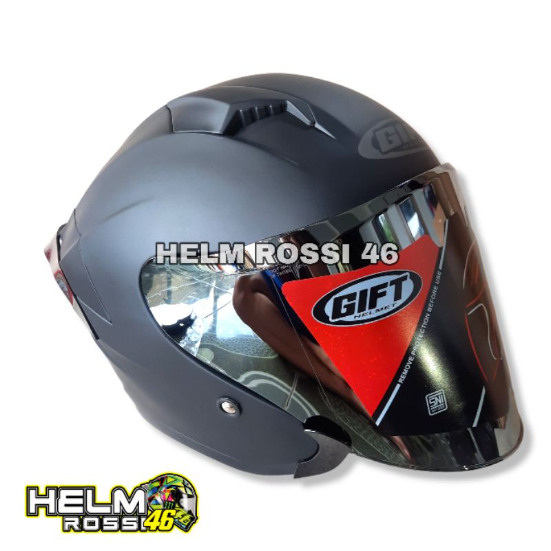 HELM GIFT SARGON HITAM DOFF Black Matt rep NJS KAIROZ + Visor FLAT Venom + Spoiler