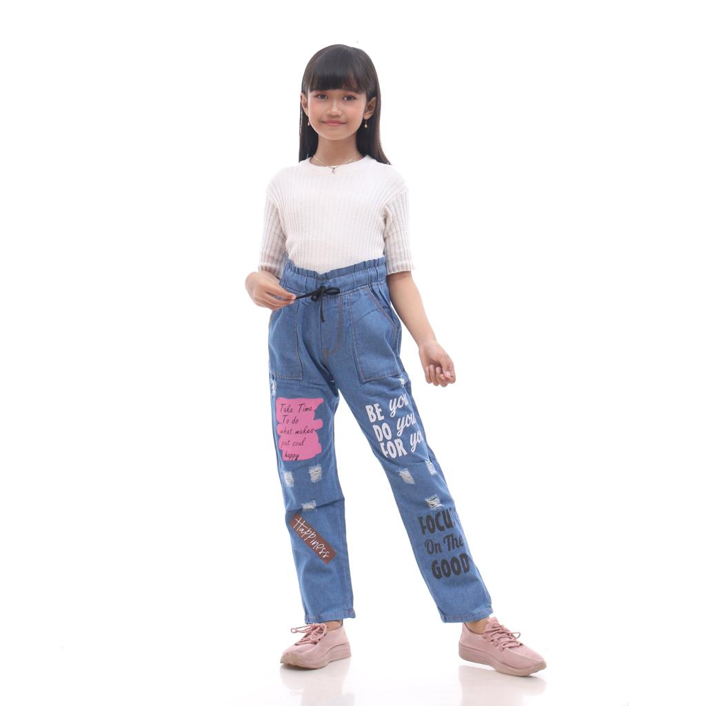 Celana Anak Tanggung / Baggy Pants Anak / Boyfriend Jeans Anak Size 24-26 (kode 04)