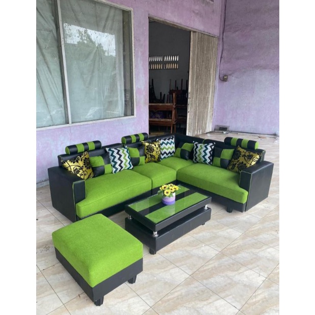 Sofa ruang tamu / Sofa L Tren Minimalis / Sofa hijau