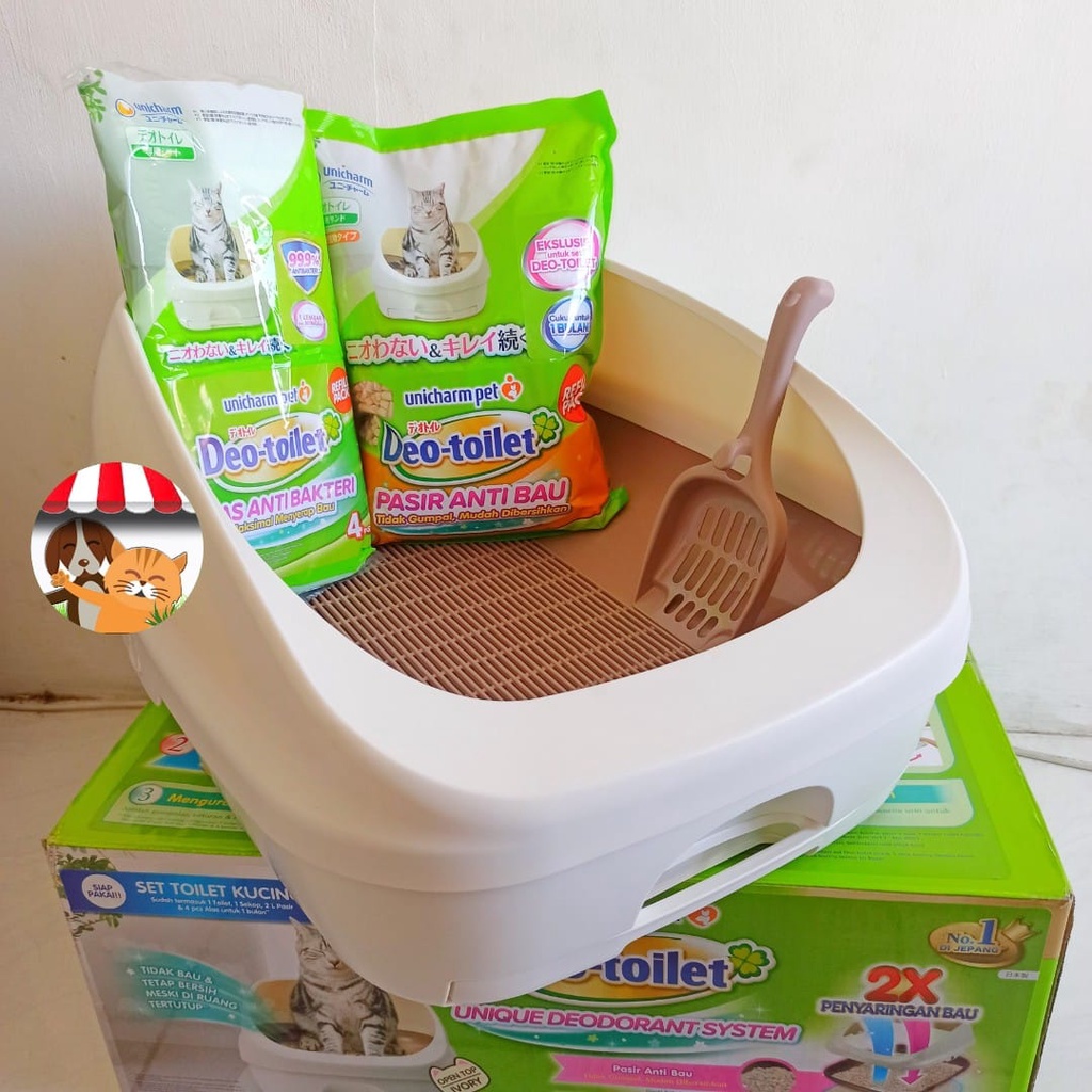 Unicharm Pet Deo Toilet Kucing Open Top Set - Bak Pasir Kucing 1 set