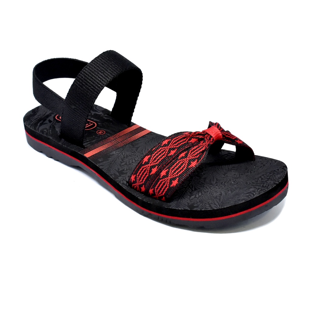 Carvil Dominiq 01 TB Sandal Casual Wanita Black Red _A113