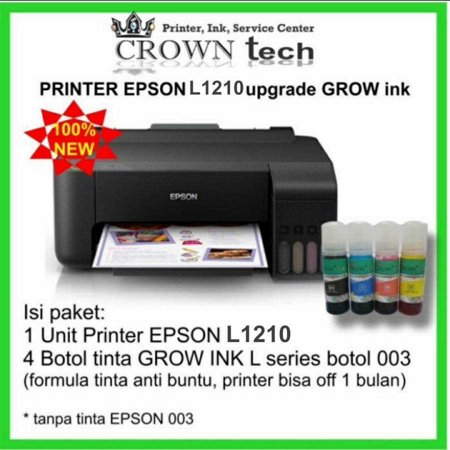 Jual Printer Epson L1210 Paket Grow Ink Formula Antibuntu Pengganti L1110 Pembuangan Shopee 5910