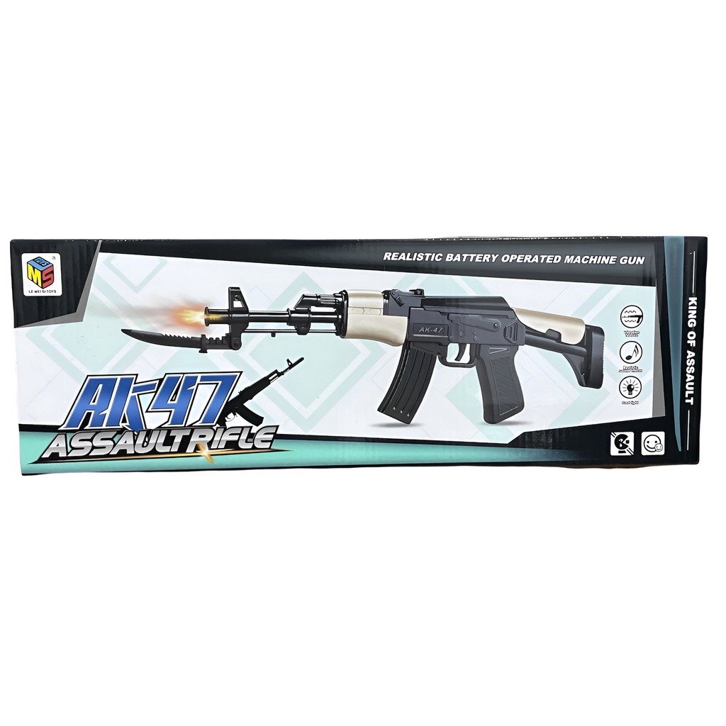 Pistol AK-47 Assaultrifle | Mainan Tembakan Anak Laki Laki Bunyi Dan Nyala | Mainan Anak Cowok 2-3-4-5-6 Tahun | Mainan Terbaru 2023
