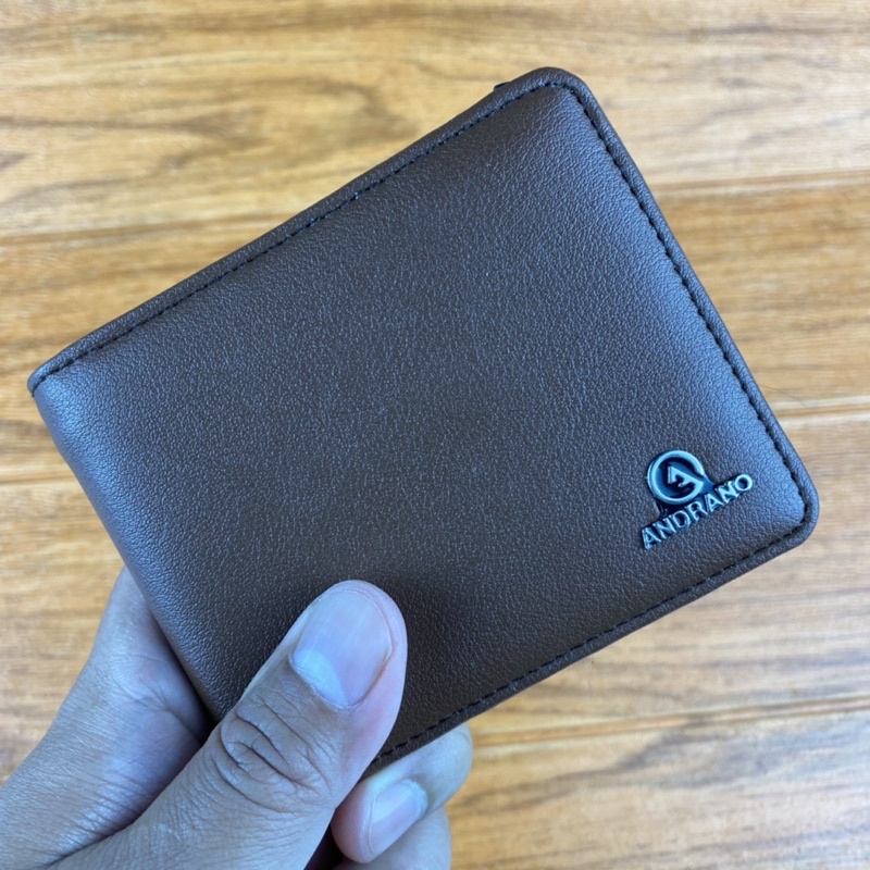 ANDRANO DOMPET PRIA KULIT PU DOMPET PRIA LIPAT KANCING DALAM KARTU DOMPET PRIA SIMPEL DOMPET COWOK LIPAT MUAT KARTU