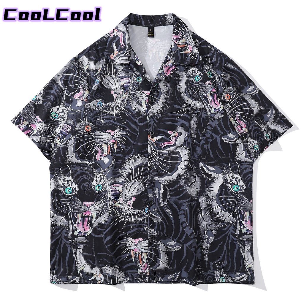 COD 2022 Oversize New Street Style Fashion Leopard Print Women Men Casual Tops Loose Short Sleeve Ae
