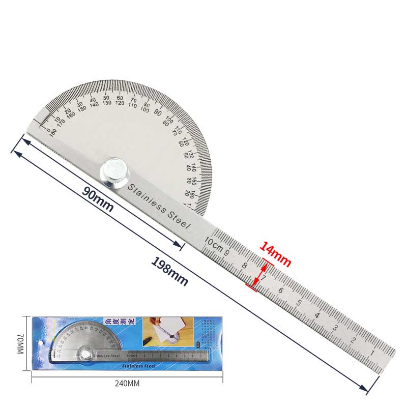 Busur Derajat / Stainless Degree Protractor / Pengukur Sudut / Penggaris Busur Alat Ukur Sudut