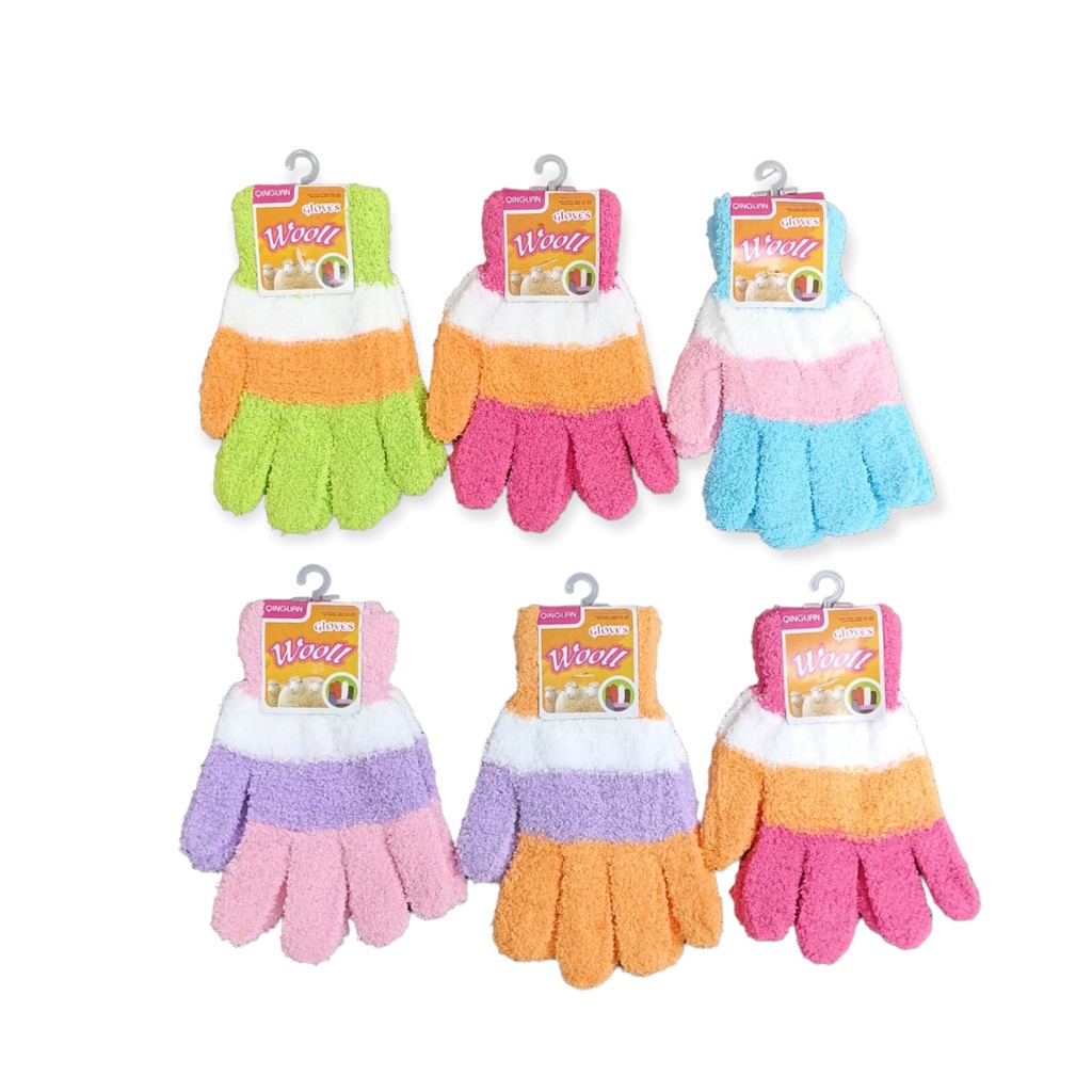 Sarung Tangan Wanita Motor Bulu Wool / Sarung Tangan Wanita Halus Lembut