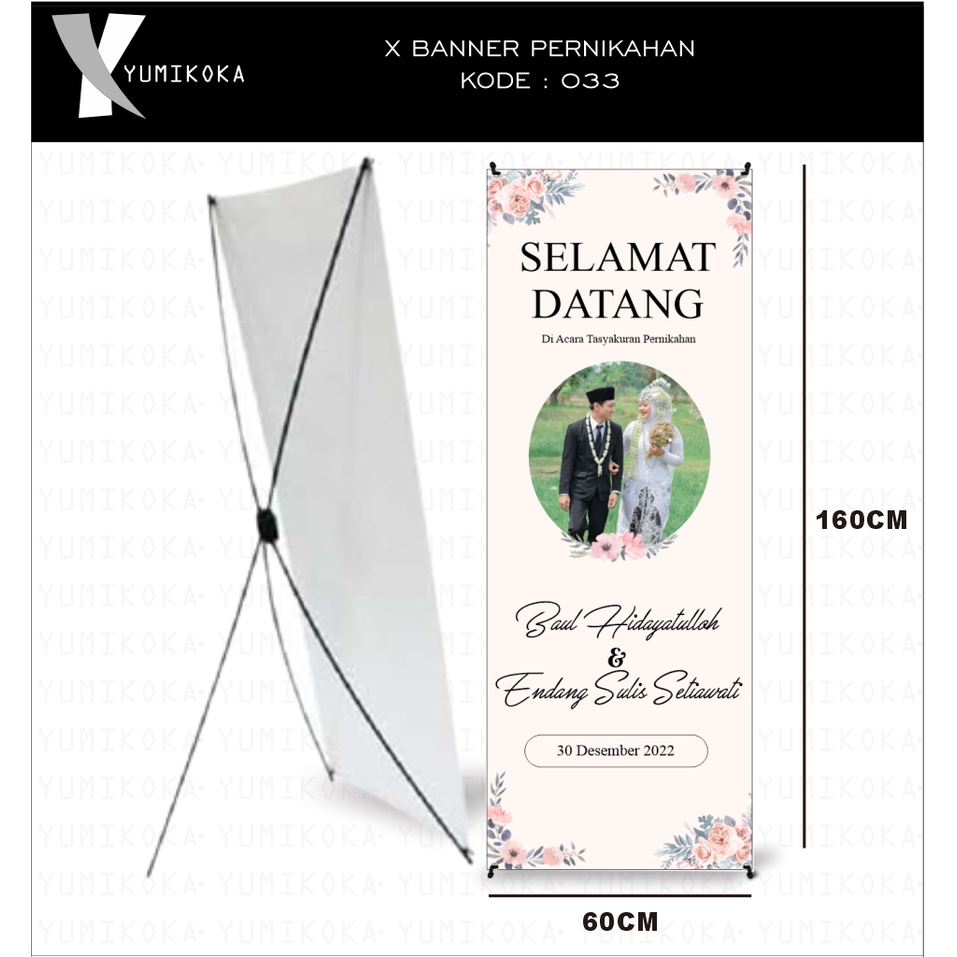 STANDING BANNER SPANDUK PERNIKAHAN KHITANAN AQIQAH MMT