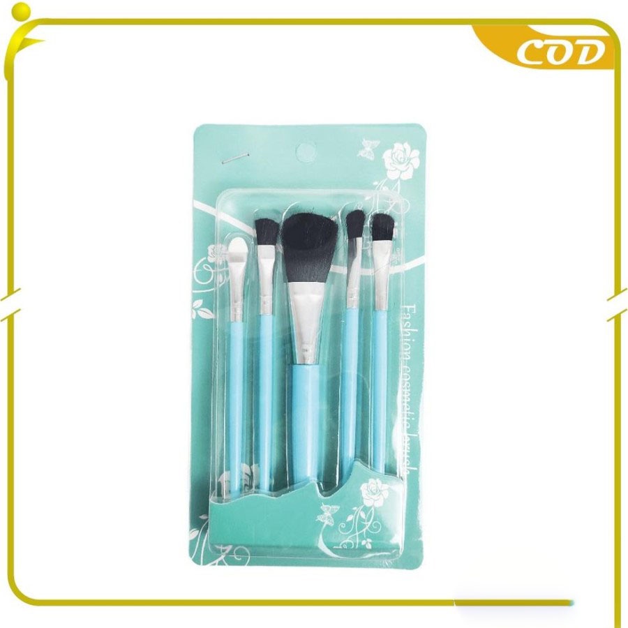 5PCS/ Set Kuas 5 in 1 Make Up Brush Kuas Makeup Eyebrow Brush Blush On Brush Eyeshadow Brush Sponge