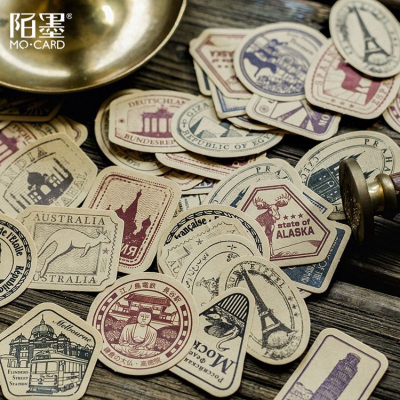 

Stiker Kertas Journaling Diary Sticker Stamp isi 45pcs
