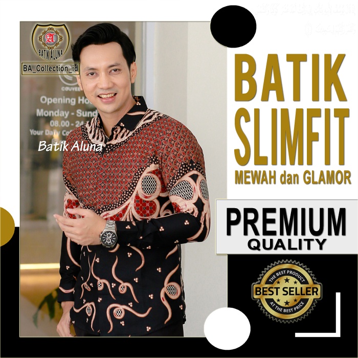 Batik Pria Slimfit Lengan Panjang Kombinasi Keris Terbaru Prabuseno Terlaris Handara Formal Asana Fu