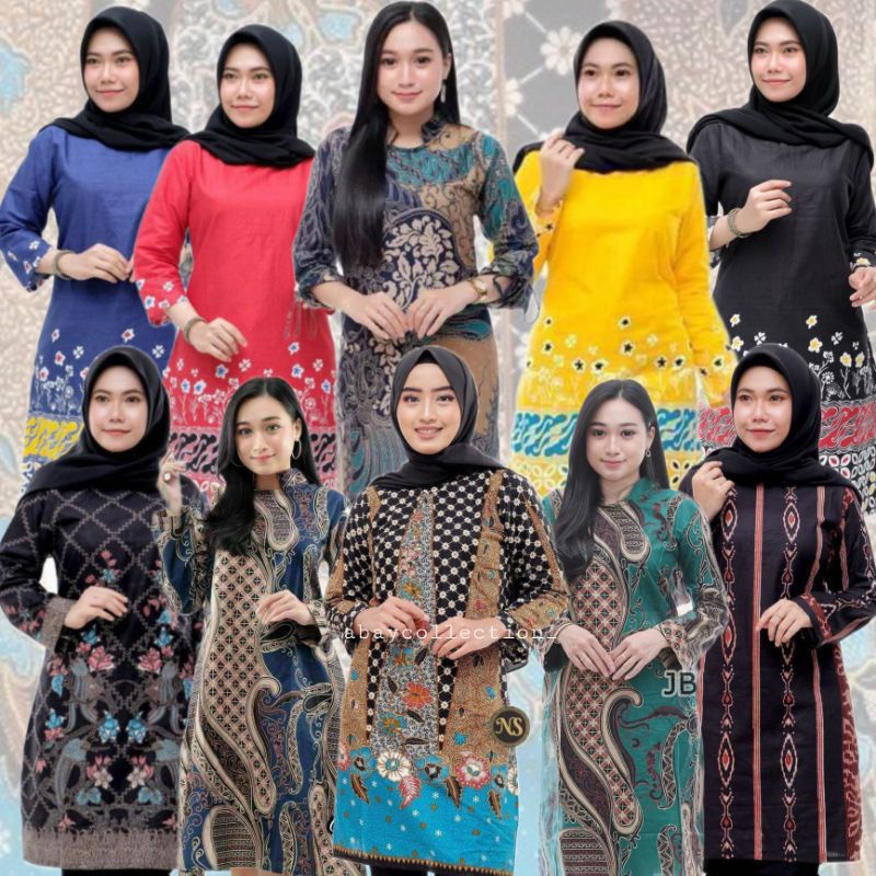 TUNIK BATIK WANITA - TUNIK BATIK KERJA - TUNIK BATIK KANTOR - TUNIK BATIK TERBARU