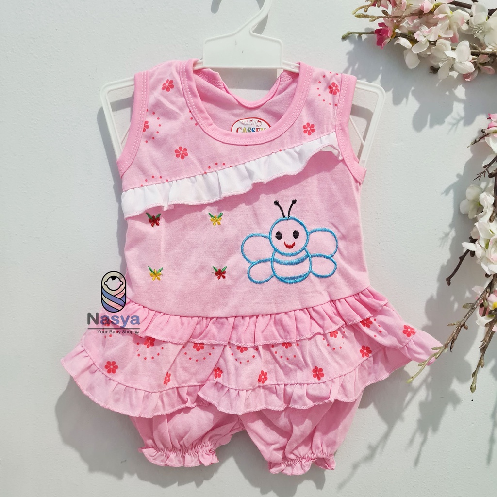 [N-031] Setelan baju kutung dan celana pendek bayi - motif lucu