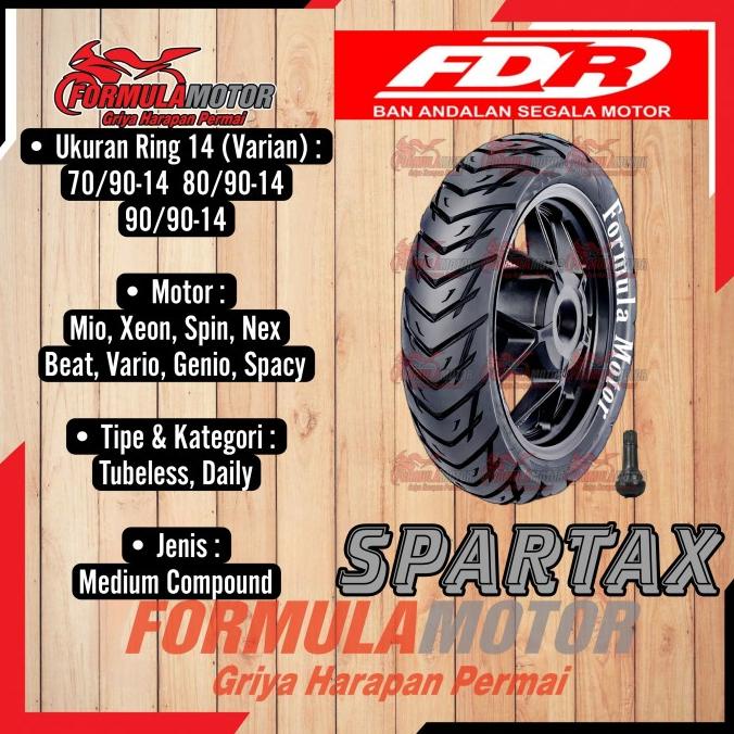 Ban FDR Spartax Tubeless - Ban Motor Matic Ring 14 Tubles