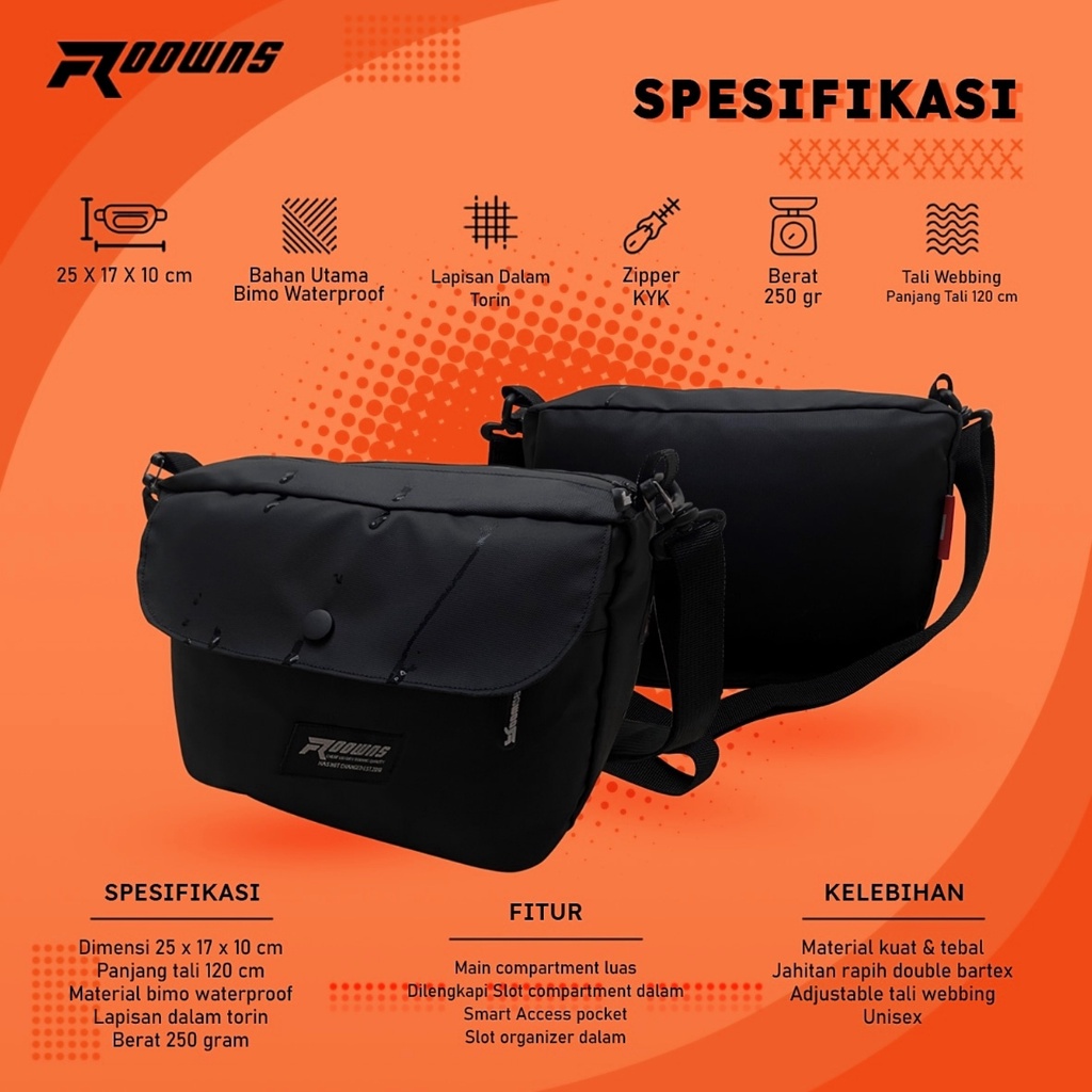 Tas Selempang Waterproof Pria/Wanita - Waist Bag Crossbody Premium untuk Aktivitas Outdoor