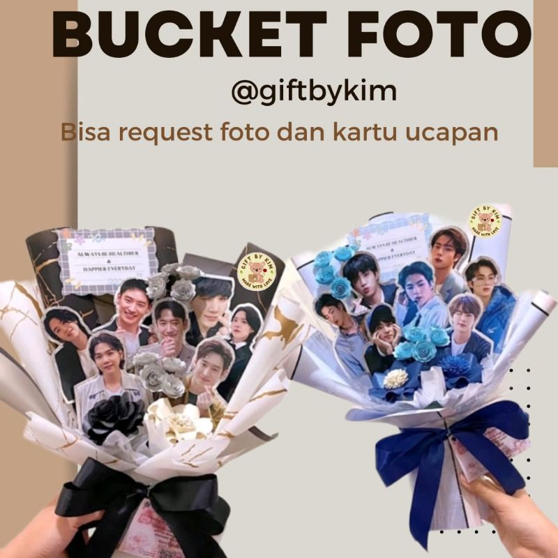 bucket foto/ bucket / bouquet foto /buket foto /buket custom /bucket bunga /bucket kecil/ bucket ema