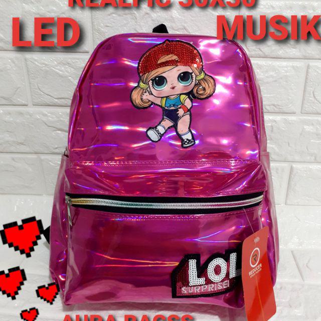 &quot;aurabagss&quot; - Tas Anak Ransel Anak Perempuan LOL LED ,Ransel Anak Sekolah PAUD TK  Backpack Anak Bisa Bunyi &amp; Ada Lampu Terbaru Ala &quot;aurabagss&quot;