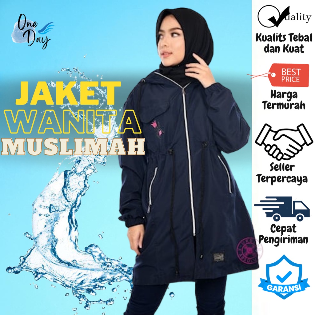 Jual 028 Jacket Jaket Jubah Mantel Wanita Muslimah Lebar Premium Tebal
