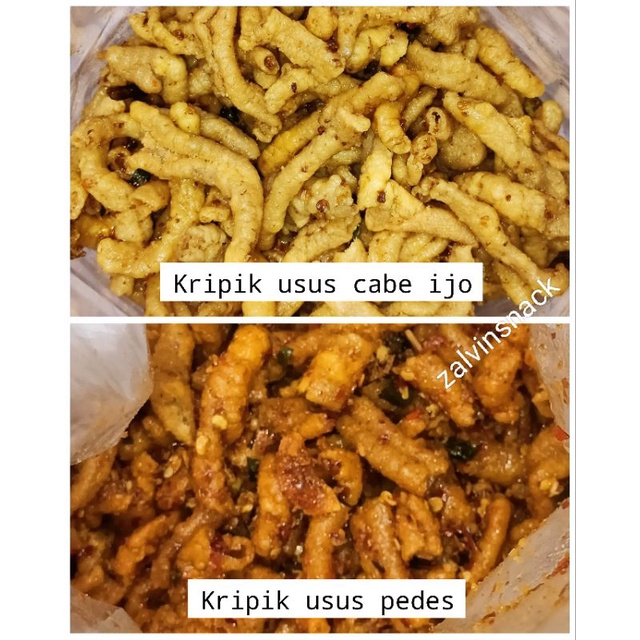 

Keripik Usus Rasa Original Pedas Cabe Ijo [isi 250 gram]