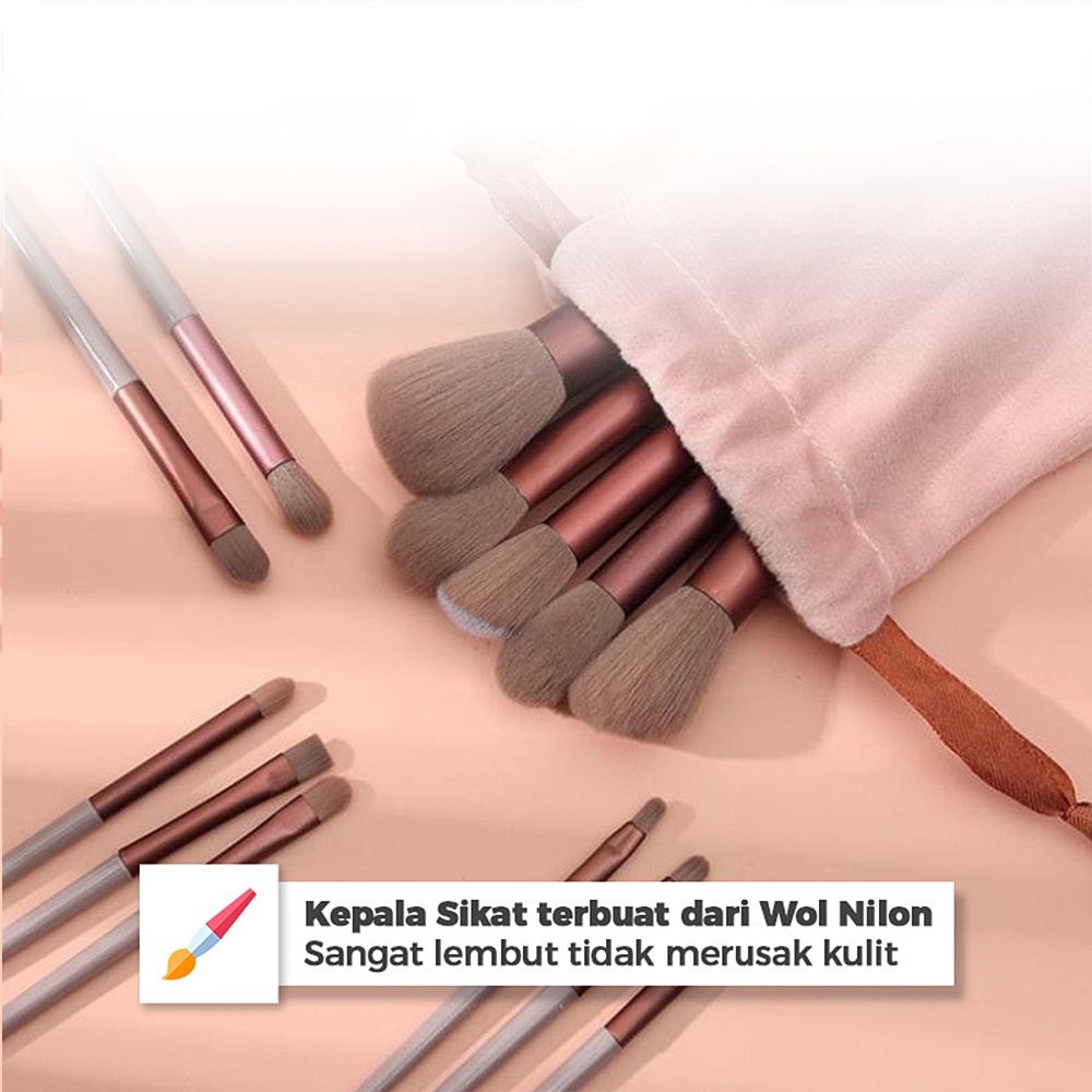 MAGEFY 13PCS Kuas Set Make up Brush Kecantikan Set Bulu Lembut Blush Model Portabel Alat Kecantikan 0122