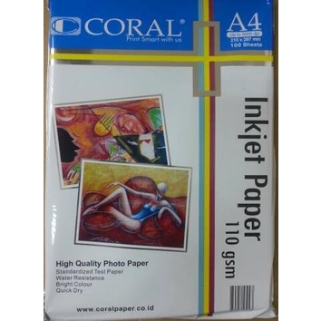 

Inkjet Paper Coral 110 gsm / Kertas Inkjet Coral A4