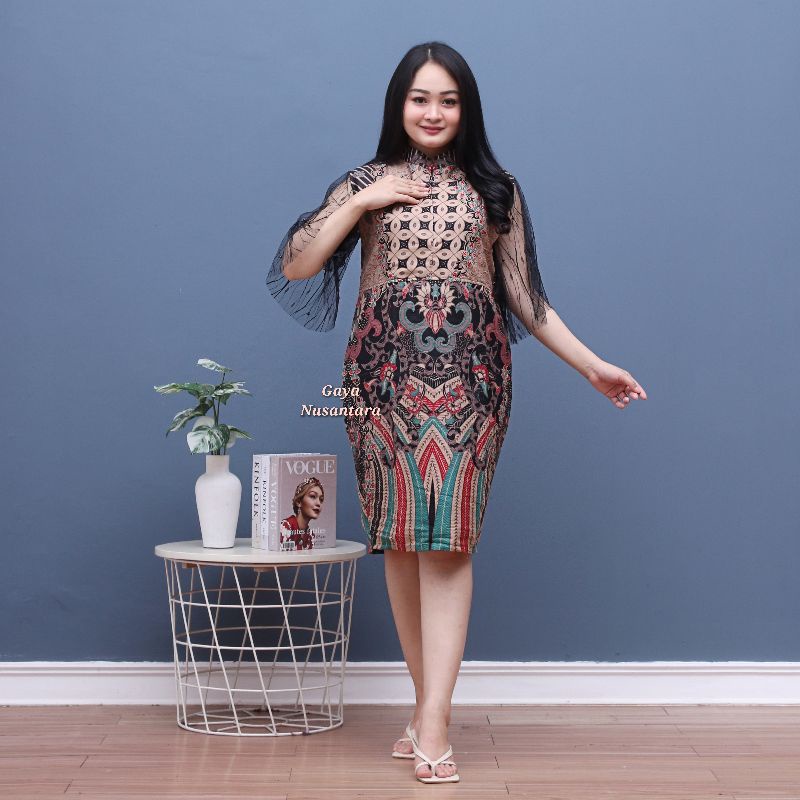 zola dress - dress batik pesta - dress batik premium - dress pesta - dress batik modern
