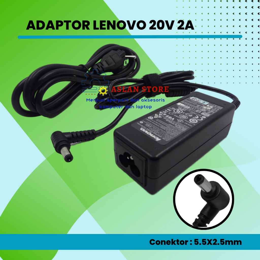 Adaptor charger lenovo 20v 2a IdeaPad S100 S110 S10 S10-2 S10-3 S12 U150 U160 20V 2A 40W Pengisi Daya Laptop Lenovo IdeaPad S9 S10 M9 M10 U260 U310