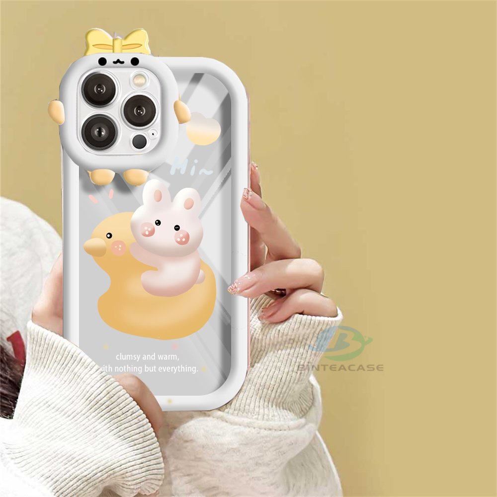 Redmi 10C 10A Note 11 Pro Note 11S 9C 9A 10 9T 9 Note10 5G 10s Note9 Note9S Note8 Poco M5S X3 NFC M3 Pro Lovely Kuromi Bunny Little Monster Frame Lensa Phone Case Binteacase