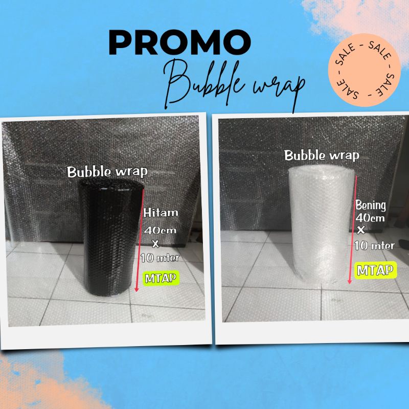 

bubble wrap uk 40cm x 10meter MTAP Hitam Putih Jamin Tebal Best Quality