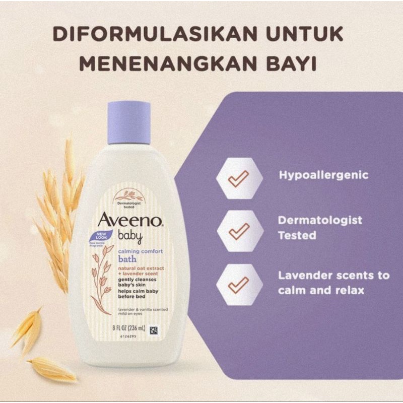 Aveeno Baby Calming Comfort Bath 236 ml - Shampo &amp; Sabun Mandi Bayi