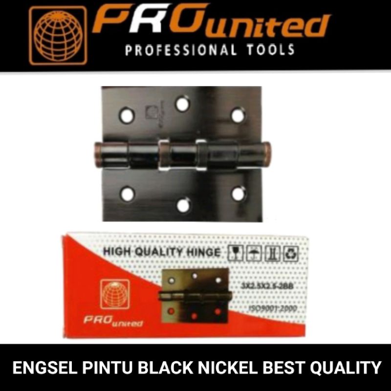 engsel pintu 4&quot;x3&quot;x3mm black nickel pro united best quality product