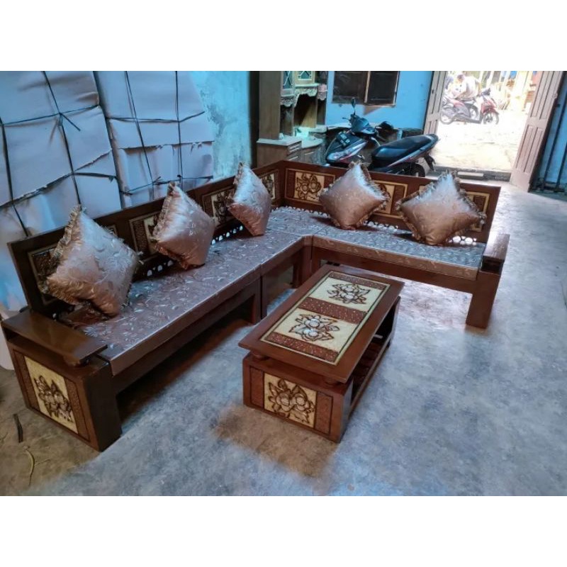 kursi tamu sudut jati model lengan bola,kursi tamu jati asli jepara