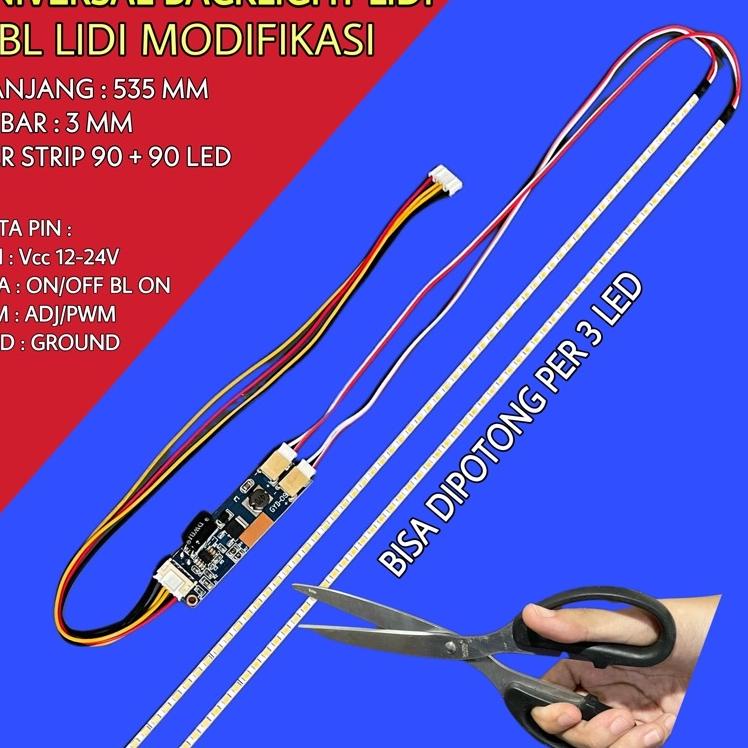 5.5 COD LAMPU LED STRIP UNIVERSAL + INVERTER 533CM BACKLIGHT LIDI UNIVERSAL 533cm 90 + 90 led